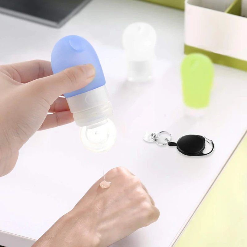 

Silicone Travel Bottle Keychain Set, Empty Travel Container Refillable Portable Hand Bottle Container for Toiletry