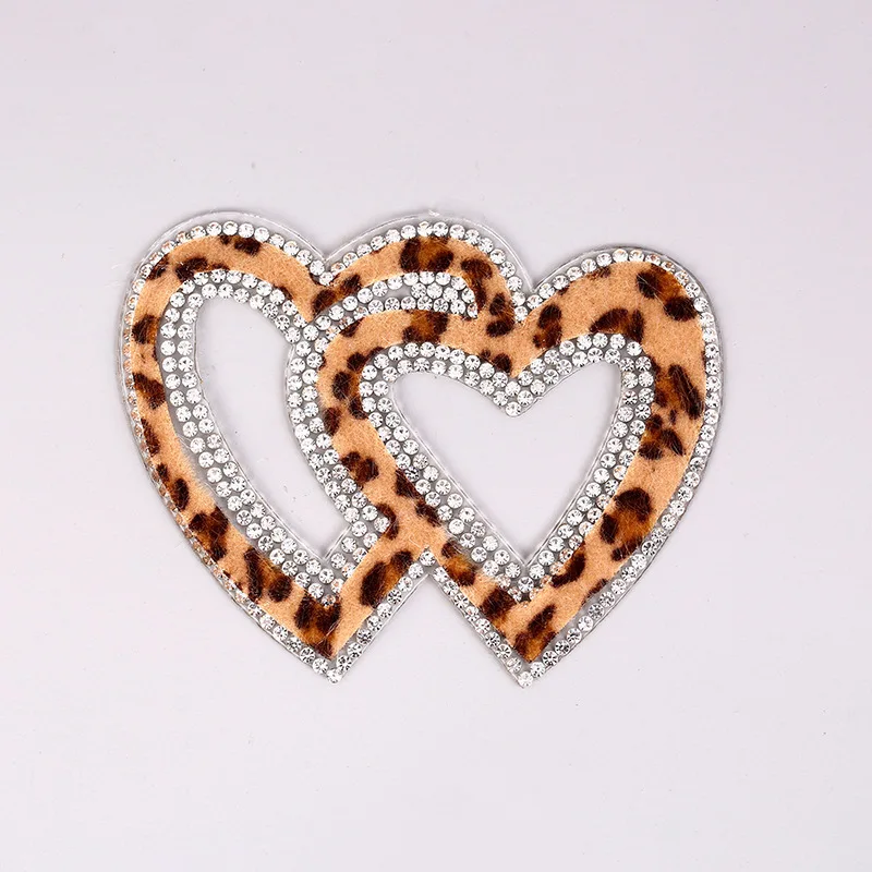 С леопардовым принтом с украшением в виде кристаллов Стразы s патчи железные на