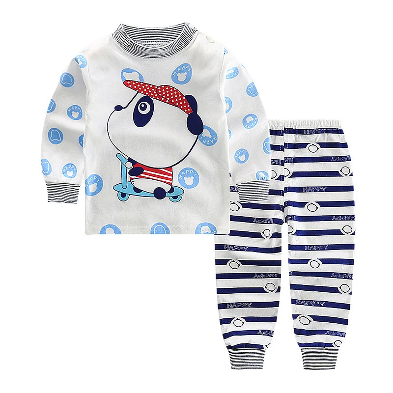 010 Luna Blanco/От 6 месяцев до 4 лет комплекты одежды из 2 предметов для маленьких мальчиков детские комплекты нижнего белья с длинными рукавами для мальчиков Одежда для маленьких мальчиков из 2 предметов - Цвет: 010