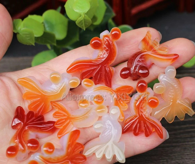 3шт Красивый Натуральный Камень Агат Разноцветный Белый Резной Китайский Уникальный Милый Рыбка Удачный Подвеска + Веревочное Ожерелье Ювелирные Изделия