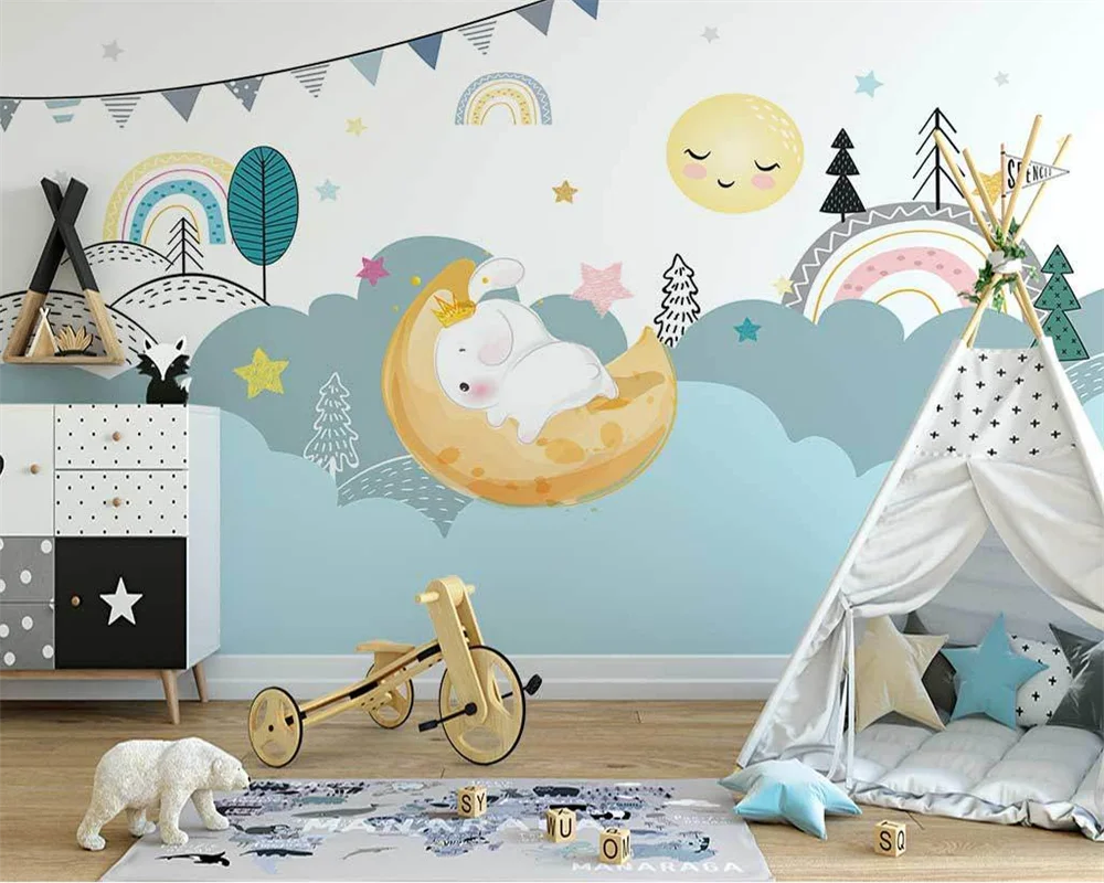 Новинка наклейки beibehang с динозаврами в скандинавском стиле ручная роспись обои