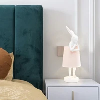 nordic resin white rabbit table lamp italian creative designer decorating study bedroom bedside table lamp