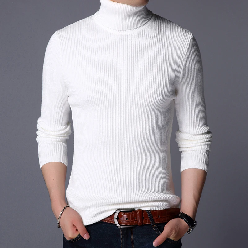 

men winter High collar long sleeve sweater men's Slim Tide warm Knitted sweaters 1161