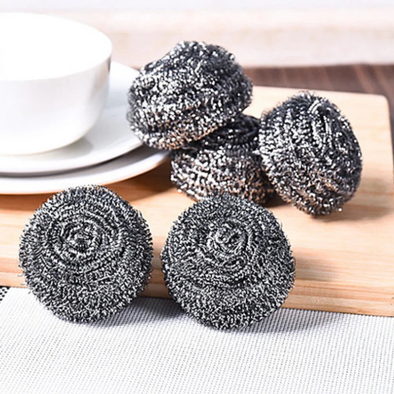 

Чистящие щетки из нержавеющей стали с шариками, товары для домашней уборки, губки для мытья посуды с проволокой, кухонные инструменты, чистя...