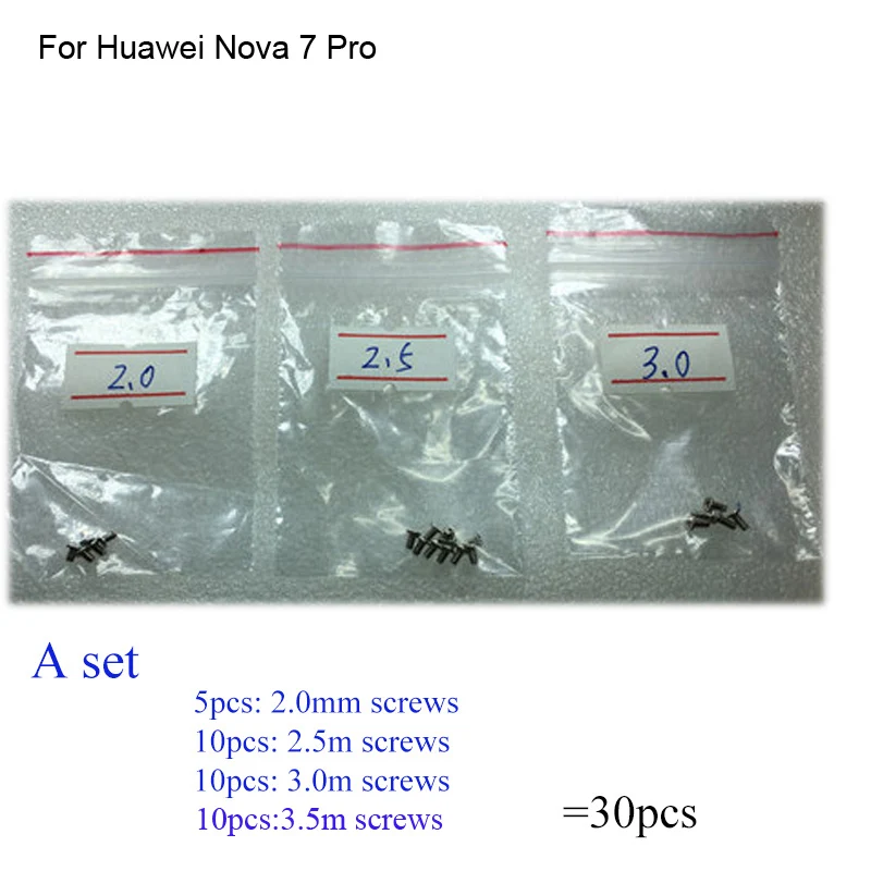 

30PCS a set Silver Screw For Huawei Nova 7 Pro mainboard motherboard Cover Screws Repair Parts For Huawei Nova7 Pro