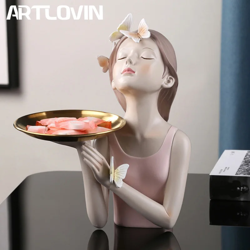 Fashion Butterfly Fairy Sculpture Resin Desktop Statues Creative Characters Large Figure Gift for Girlfriend Girl Figurines New | Дом и сад