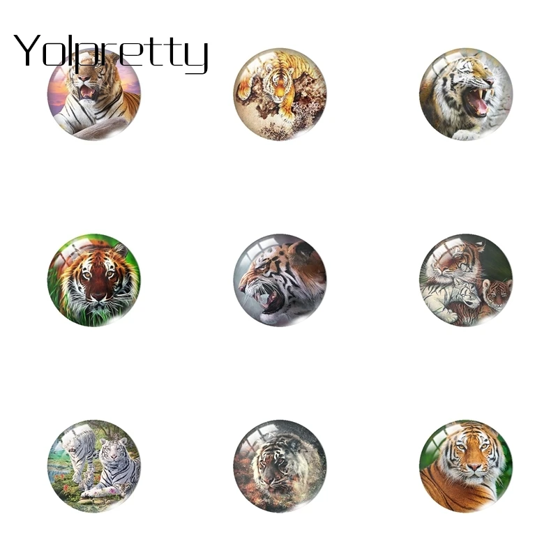 Белый цвет картины тигра 16 мм 20 25 дизайн Стекло кабошон кабошоны аксессуары для