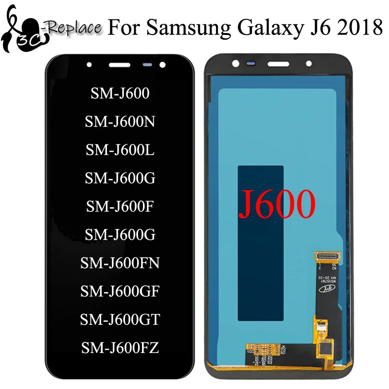 

TFT 5,6 дюймов для Samsung Galaxy J6 On6 2018 J600 J600G SM-J600 SM-J600G SM-J600F Lcd дисплей сенсорный экран дигитайзер в сборе