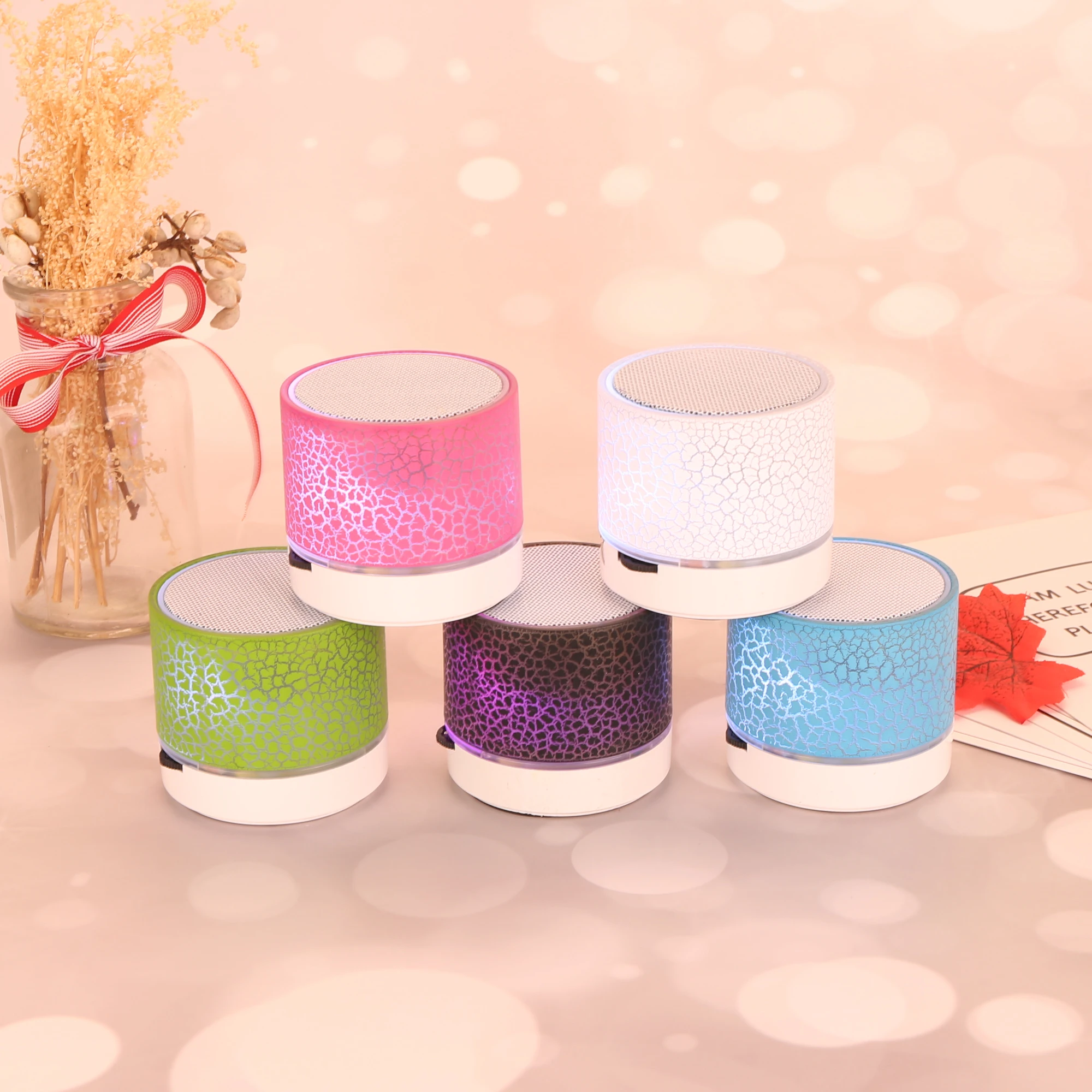 Портативные мини bluetooth колонки беспроводная Handsfree LED цветная подсветка TF USB FM звук