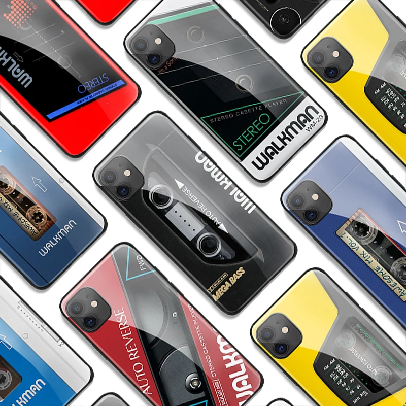 Чехлы из закаленного стекла для телефонов Sony Walkman в стиле ретро iPhone SE 6 6s 7 8 plus X XR XS