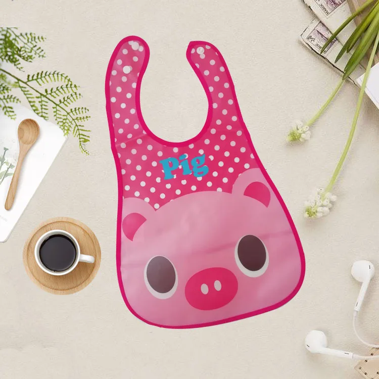 piggy Мультяшные детские нагрудники Eva водонепроницаемые детские слюнявчик для кормления для маленьких девочек и мальчиков слюнявчик для полотенец с принтом фартук EVA Bib - Цвет: piggy