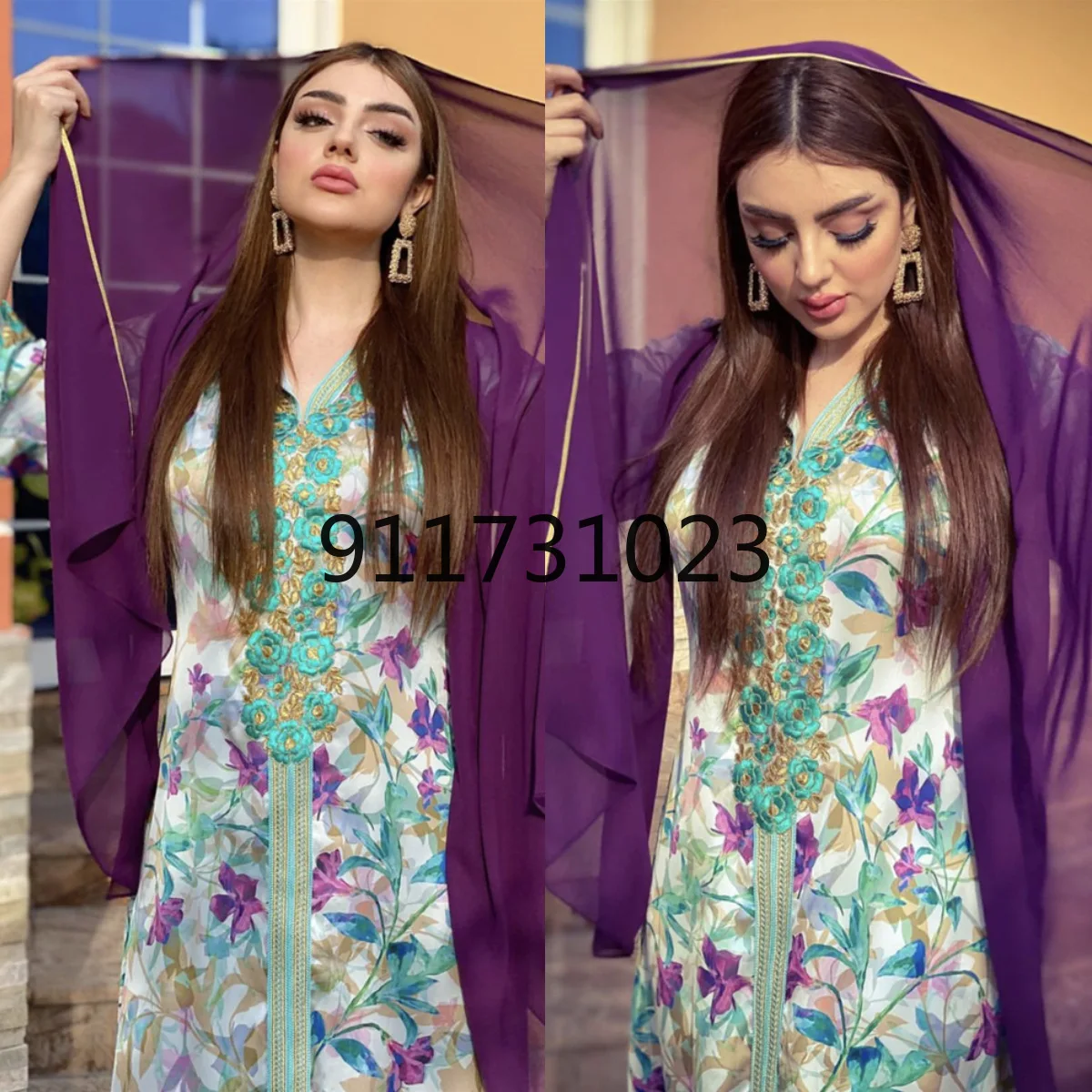 

New Middle Eastern Muslim Islamic Party Dress Hooded Dress Floral Embroidered Long Skirt Ramadan Turkey Indonesia Elegant Robe