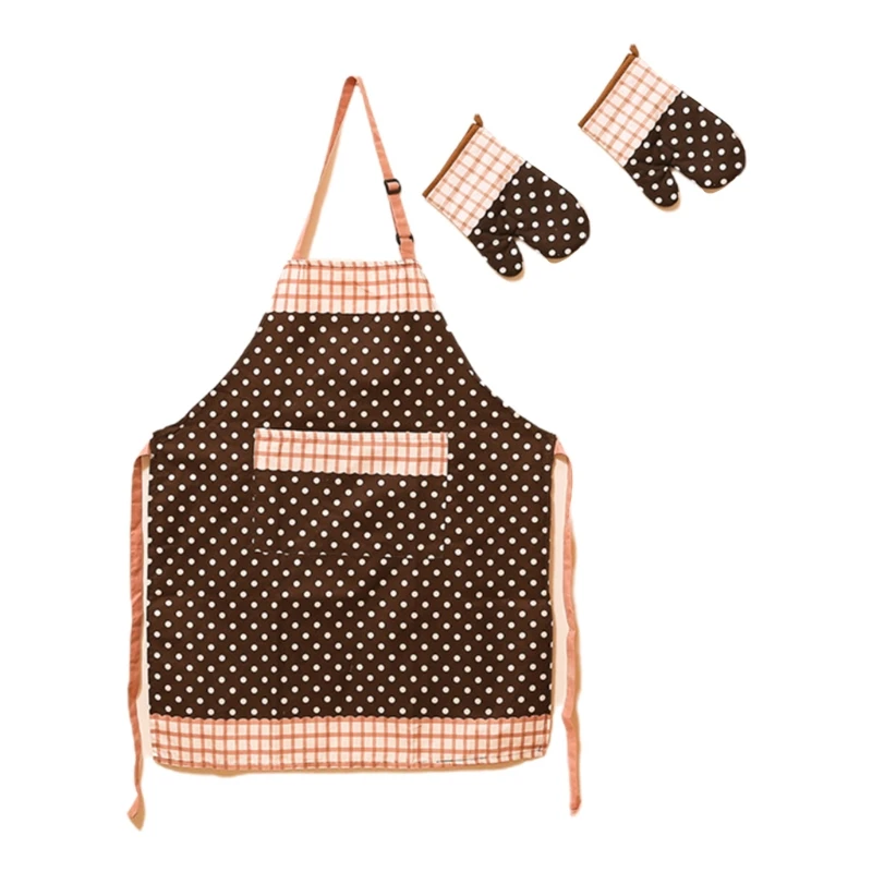 

Фартук с термостойкими хлопковыми рукавицами для духовки, Набор для кухни, приготовления пищи и выпечки