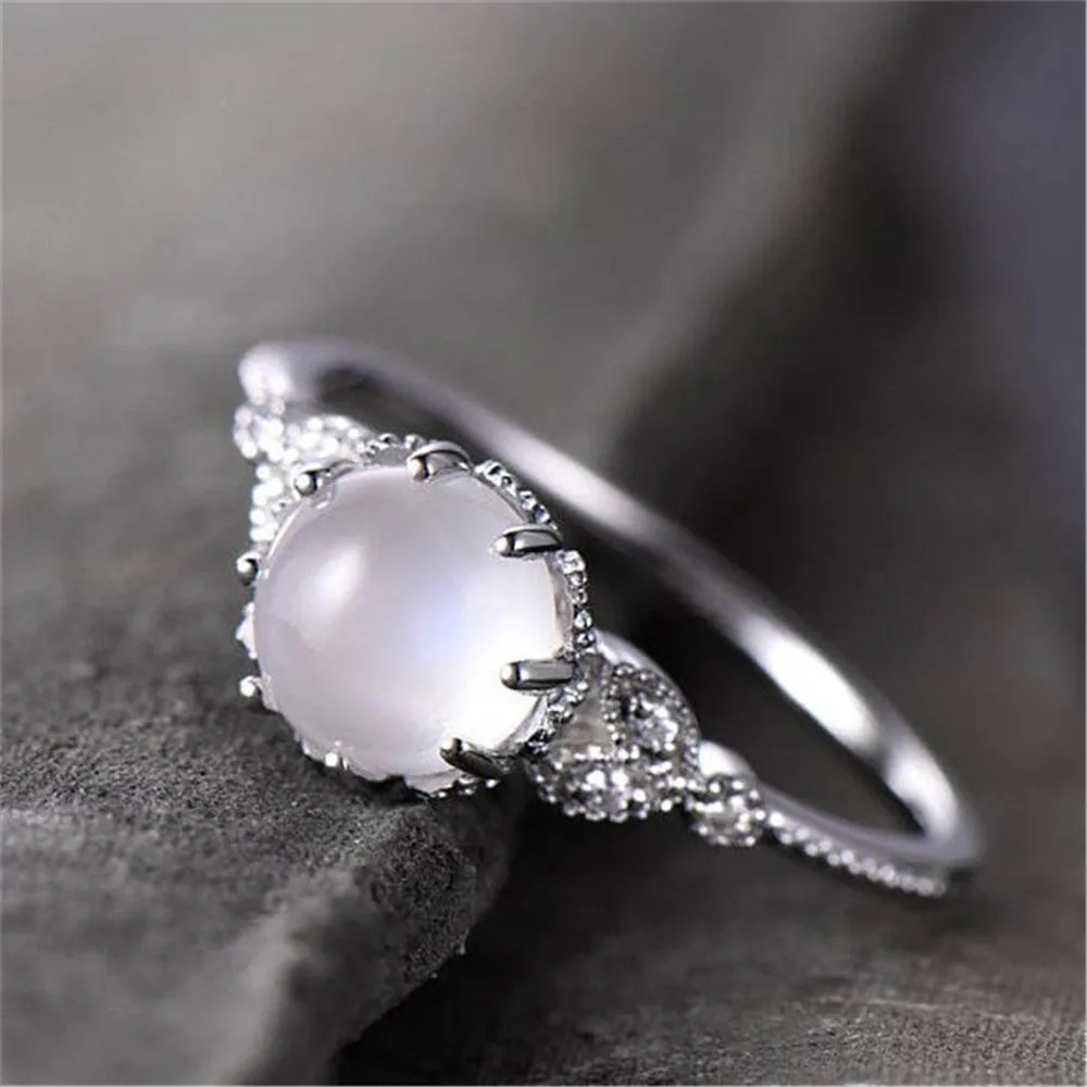 

Exquisite Women's Ring Oval Cut Fire Opal Jewelry Birthday Proposal Gift Bridal Engagement Party Band Rings