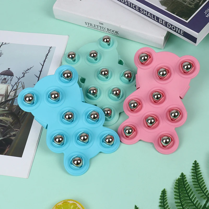 

9 Roller Ball Body Massage Glove Anti-Cellulite Muscle Pain Relief Relax Massager For Neck Back Shoulder Buttocks Face Lift Tool