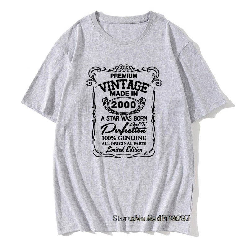 

Made in 2000 T-Shirt Born 21st Year Birthday Present Hip Hop Mens Gift Vintage Short Sleeves 100% Cotton Cheap O-Neck T Shirt