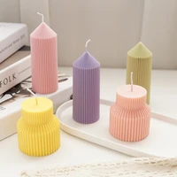 large cylindrical candle mould acrylic geometric mold diy pinstripe round fine tooth plastic molds candle making kit home decor