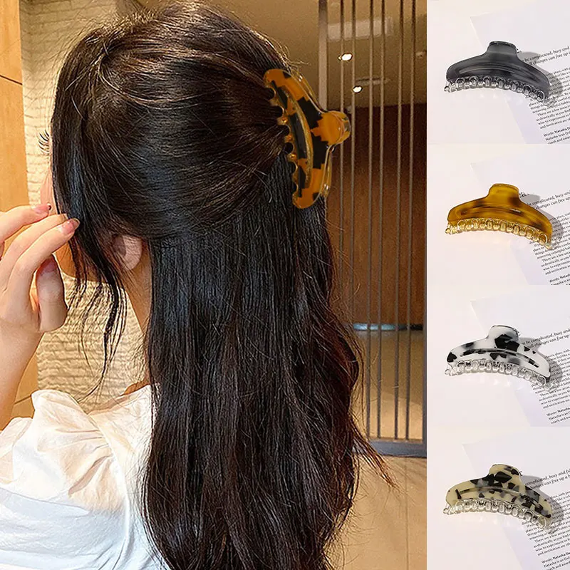 

Korean Style Hairpin Retro Hair Accessories Women Girl Hair Claws Acetate Marble Print Geometric Hair Clamp Grab Clips Barrettes