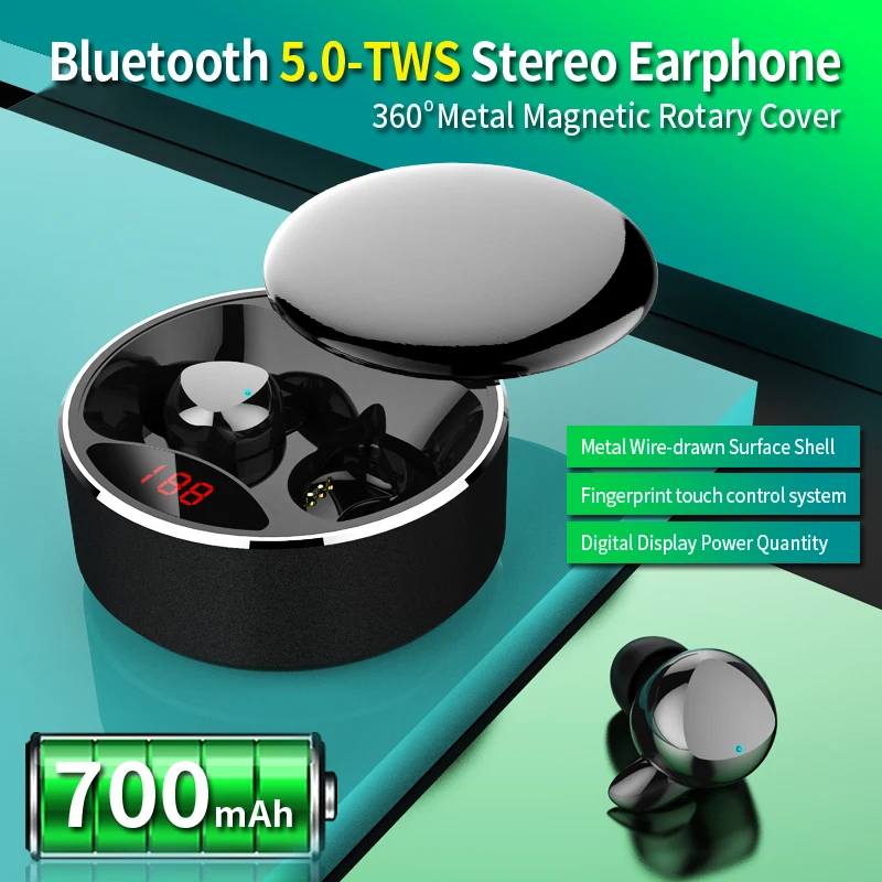 

X30 Bluetooth 5.0 Wireless Earphones In-Ear 6D Stereo Earbuds Sport Headset LED Digital Display Music Earphone With Charge Case