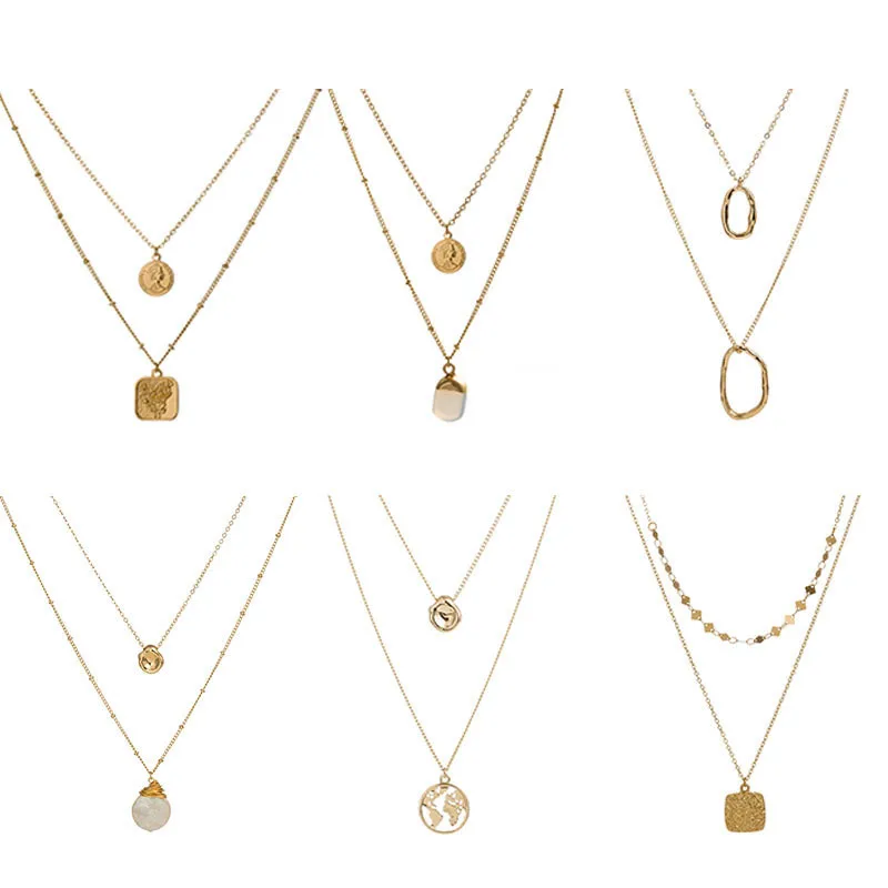 Многослойный Королевская роза цветок монета Ожерелья & Подвески с множеством