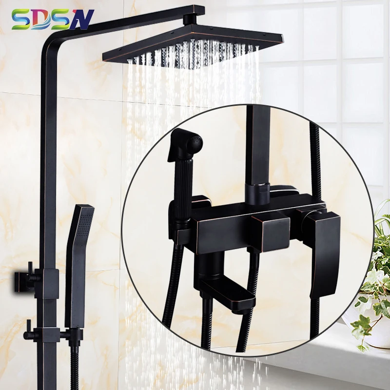 Душевой набор SDSN черная бронза Душевая система для ванной комнаты латунная Ванна