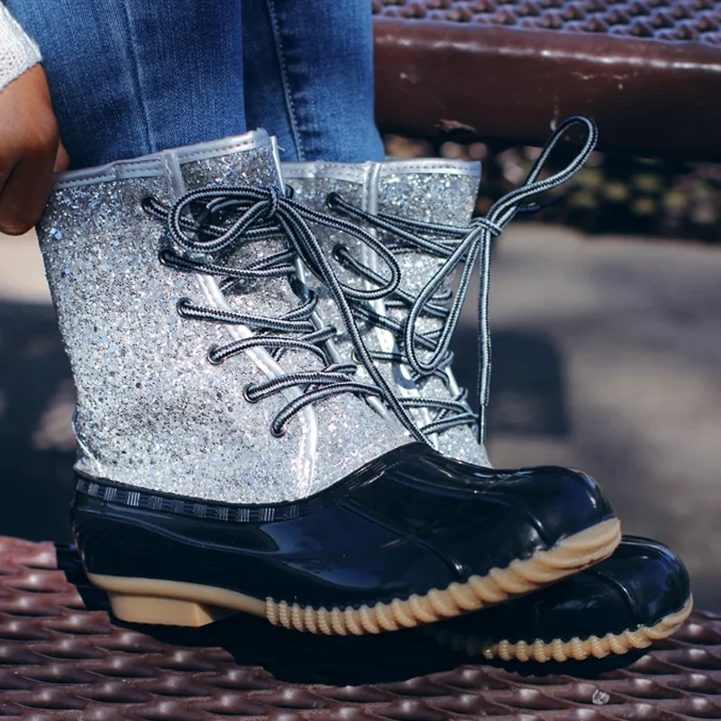 

New Duck Boots Waterproof Ankle Boots For Women Winter Boots Zipper Women Boots Female Winter Shoes Women Booties Plus Size 43