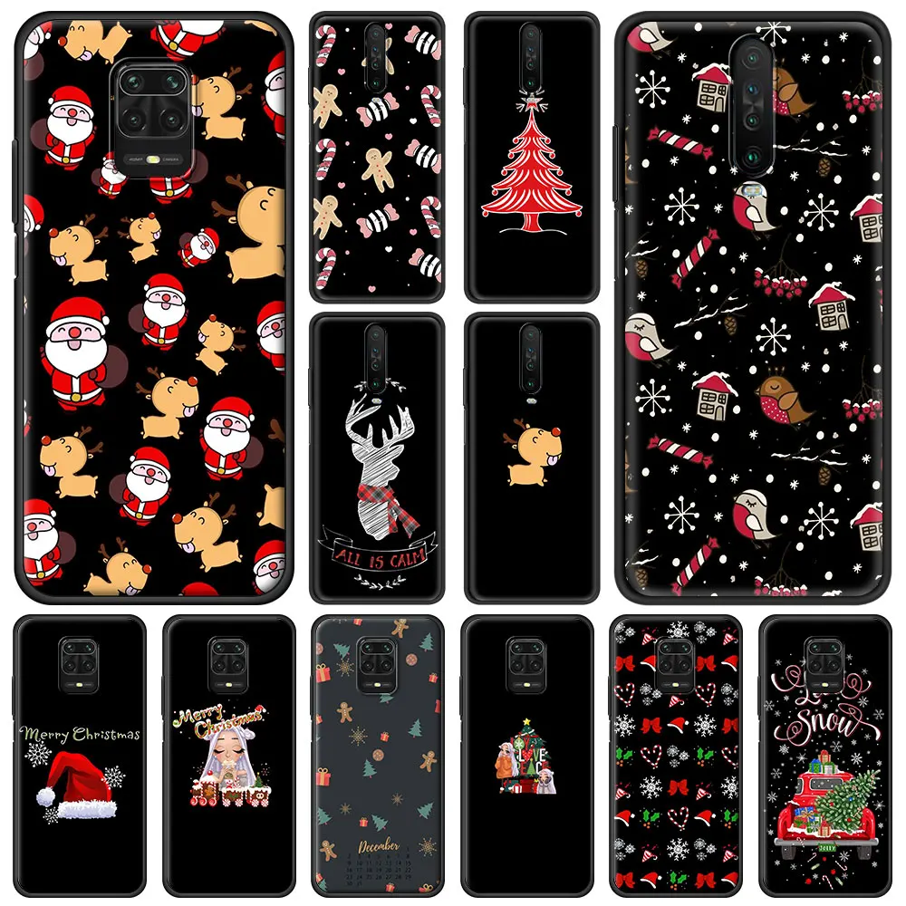 

Cute Christmas Santa Reindeer Tree Phone Case For Xiaomi Redmi Note 9S 9 8 7 10 Pro 8T 9C 9A 8A Soft Silicone Smart Cover Funda