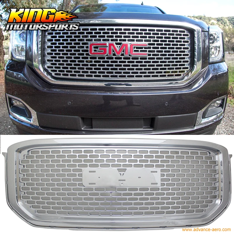 Подходит для 2015 2016 GMC Yukon XL сетка Denali стиль Передняя решетка гриль ABS хром