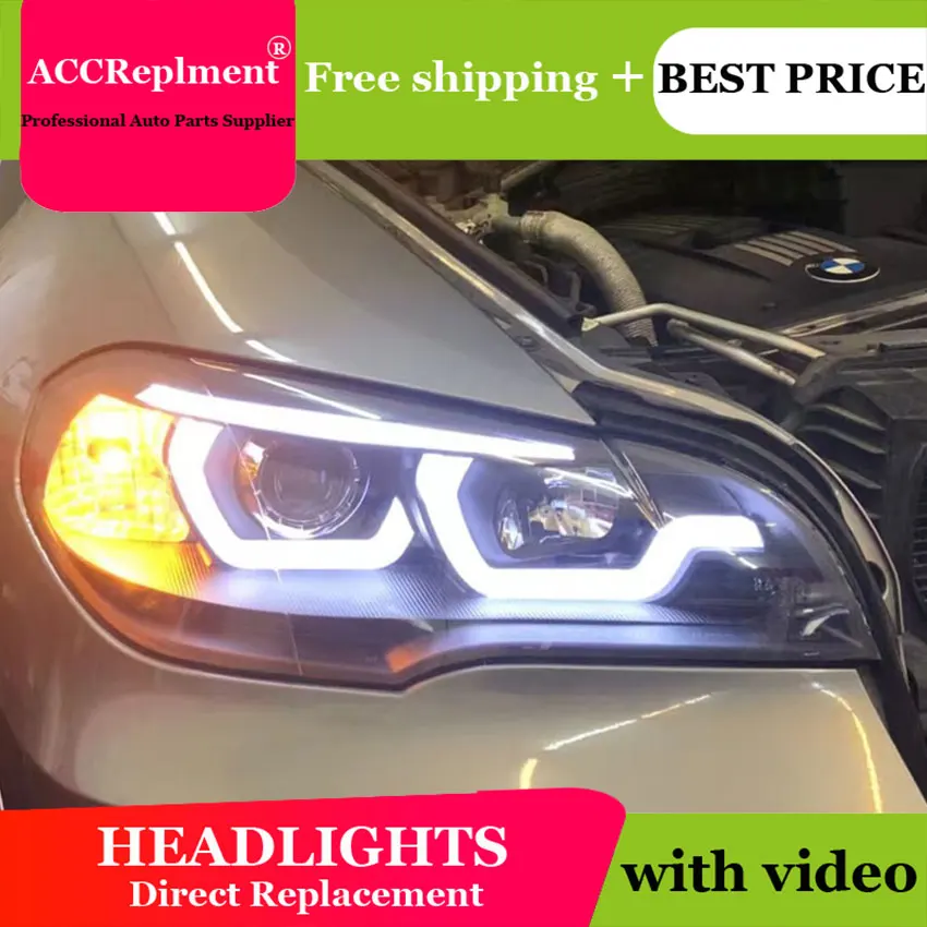 Автостайлинг для BMW X5 E70 2007 2013 фары парковка Q5 биксеноновые линзы светодиодный ные