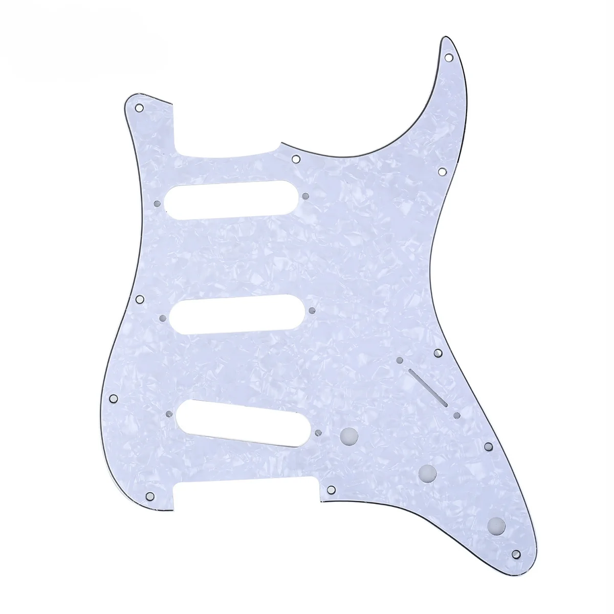 

Musiclily SSS 11 Hole Strat Guitar Pickguard for Fender USA/Mexican Made Standard Stratocaster Style, 4Ply White Pearl