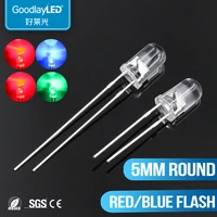 1000pcs5mmflashing redblue double flash led highlight 3mm redgreen flash light emitting diode bi color