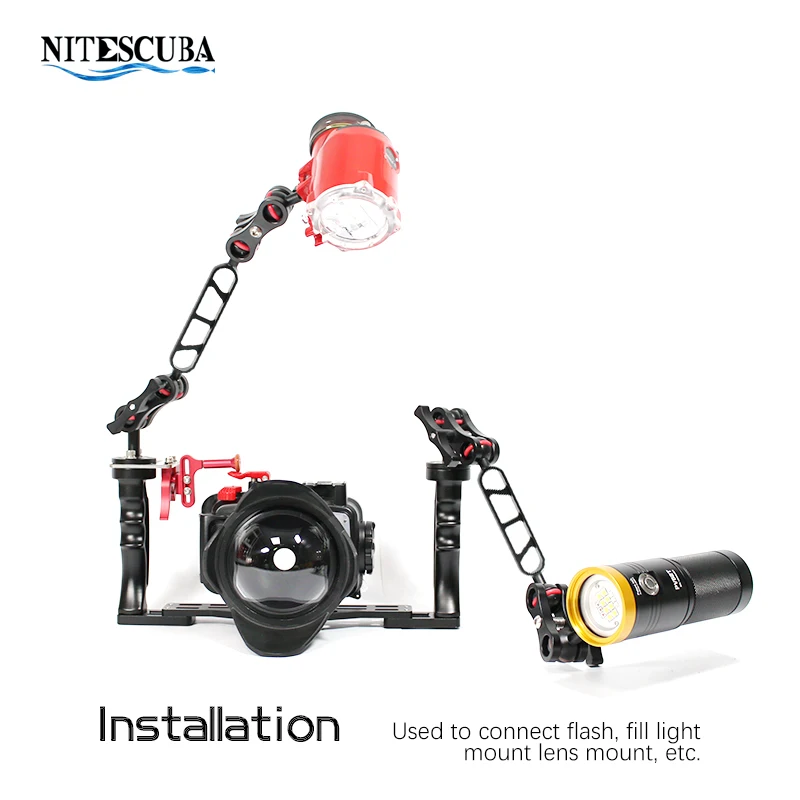 Алюминий сплава подводного плавания светильник фонарь двойной YS Female Шаровой