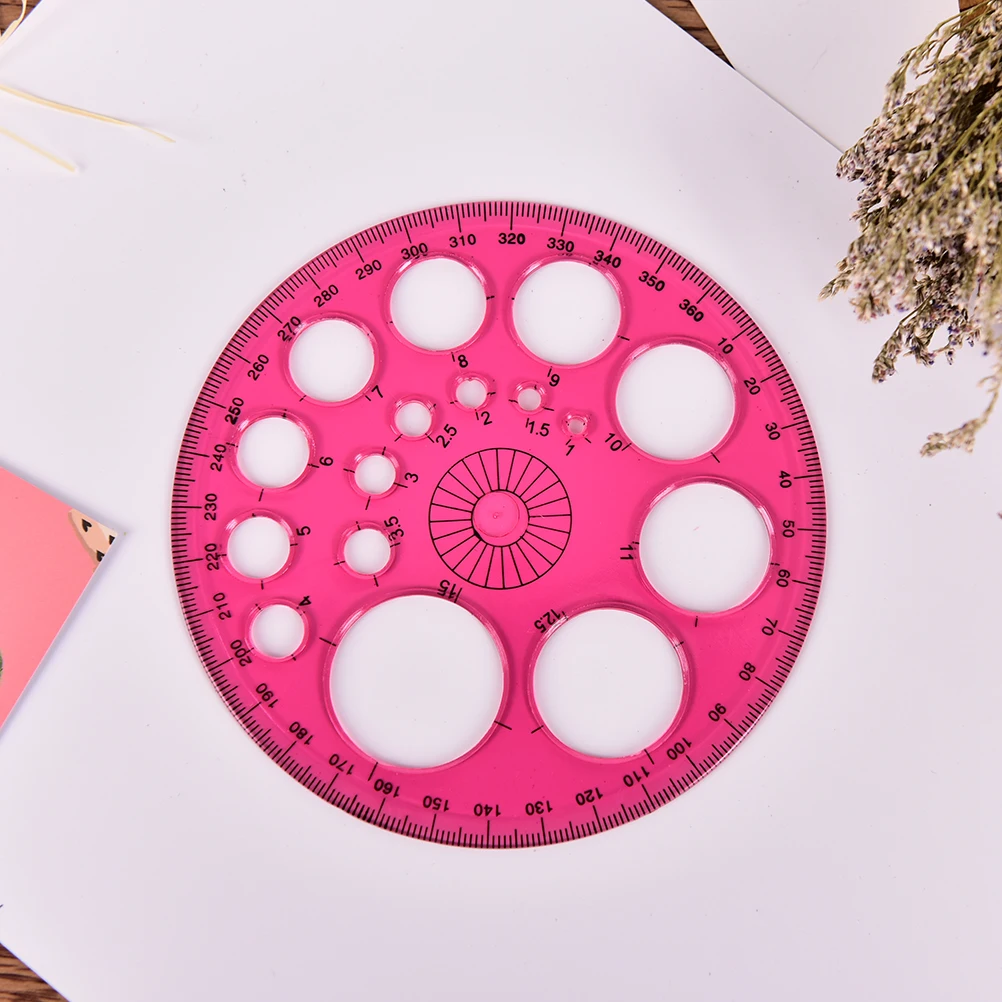 

1pcsThe New Circular Plastic Ruler Template Circle Patchwork Foot 360 Degrees Rulers for Student Office School Gift