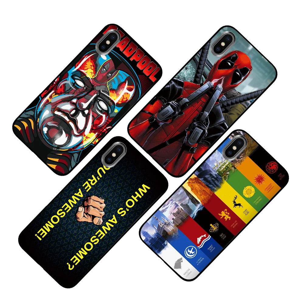 Awesome Black TPU For iPhone 5 5S SE 6 6s 7 8 Plus X XS Max XR Phone Cases | Мобильные телефоны и аксессуары