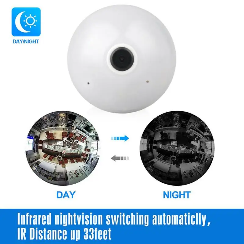 Wifi Panorama Camera 360° Security Lamp Light Bulb Home Video Wireless Surveillance Fisheye IP | Электроника