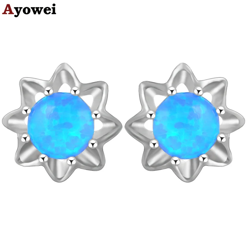 Ayowei дешевые модные ювелирные изделия Синий огненный опал Звезда Дизайн 925
