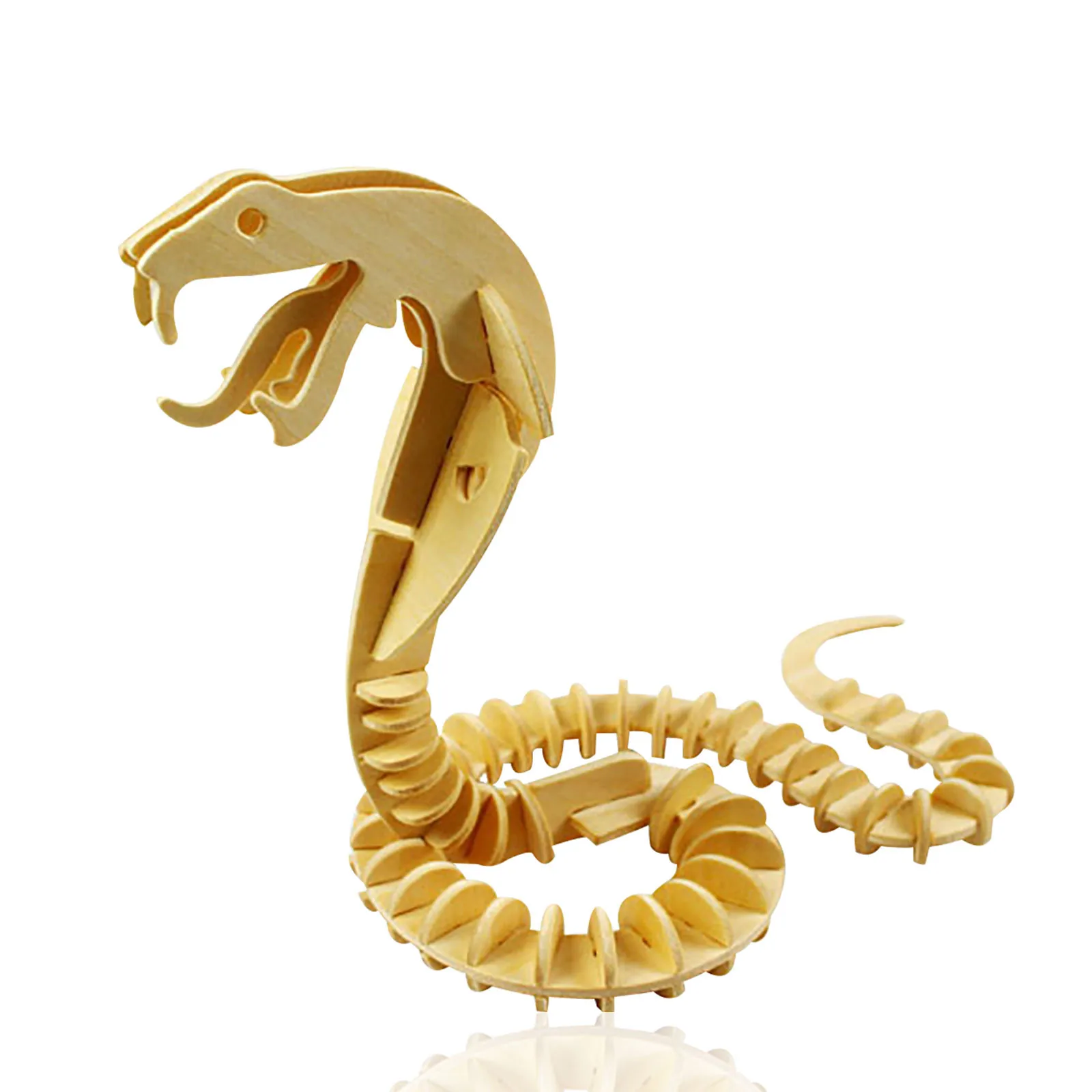 

Wooden Cobra Jigsaw Child 3d Three-dimensional Diy Woodiness Early Ducation Toy Model Puzzle Funny Children's Toy 2021 Jouet