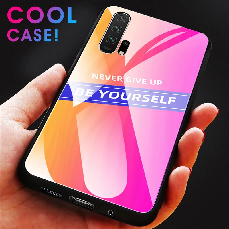 Цветной чехол для телефона из закаленного стекла huawei Honor 8X 9X mate 20 Pro P20 Lite P Smart Plus Y6 Y7