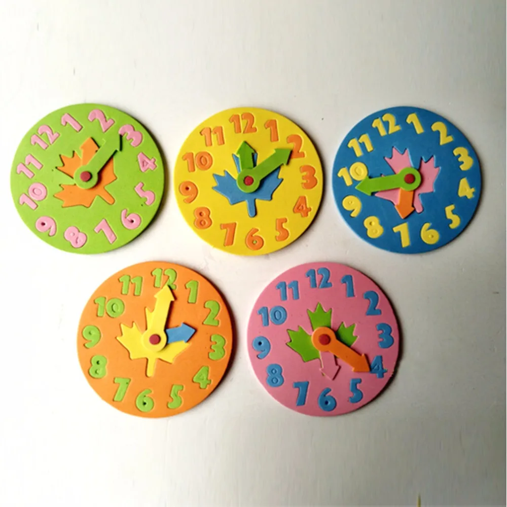 

Пена номер часы-пазл Обучающие Игрушки для раннего обучения веселые игры головоломки для детей Дети От 1 до 6 лет 13*13 см