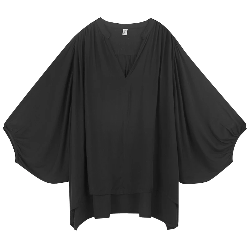 Женская одежда Yamamoto Dark Свободный пуловер в стиле ретро с рукавом летучая мышь |