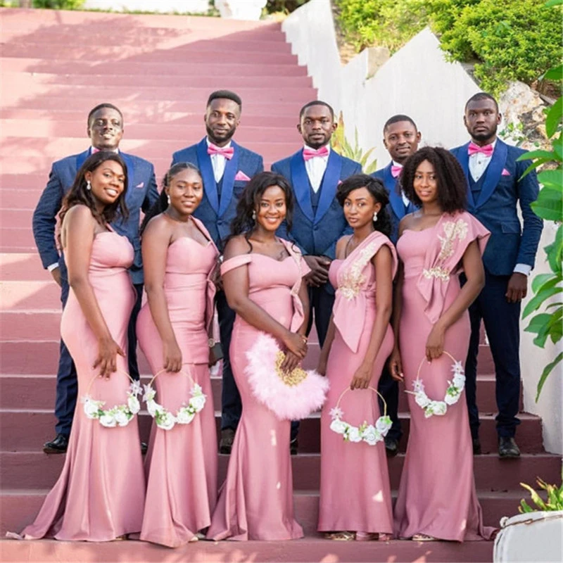 Платье подружки невесты из Африканской ткани длинное 2020 Robe demoisie Honneur одно плечо