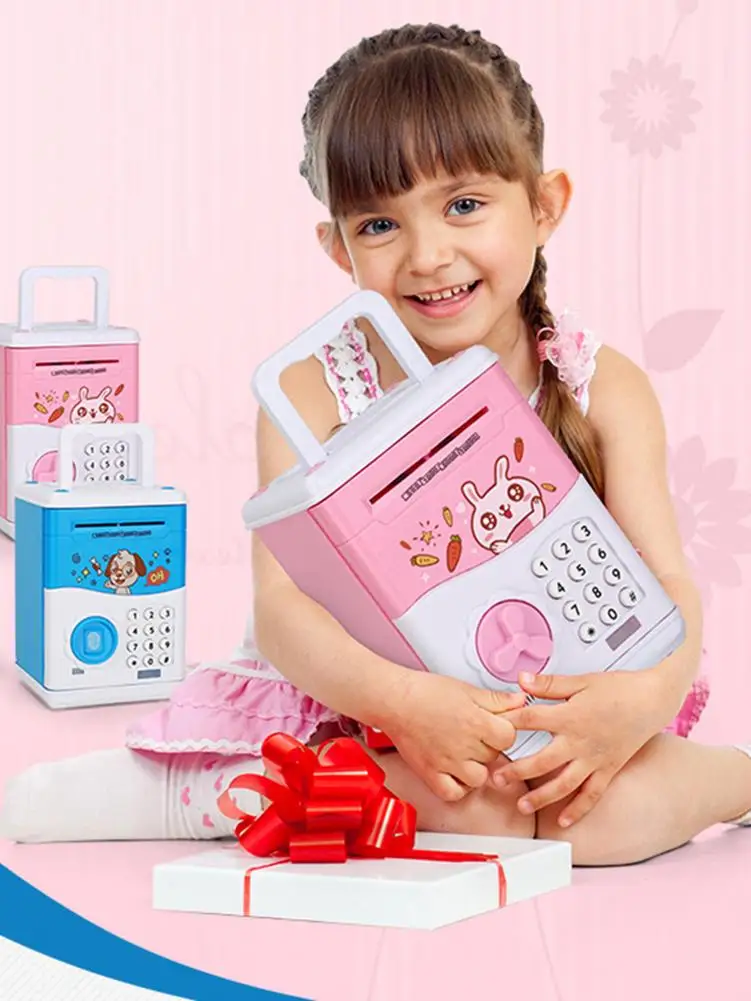 Детская Электронная Копилка Банкомат Мини Сейф мультфильм пароль Жевательная