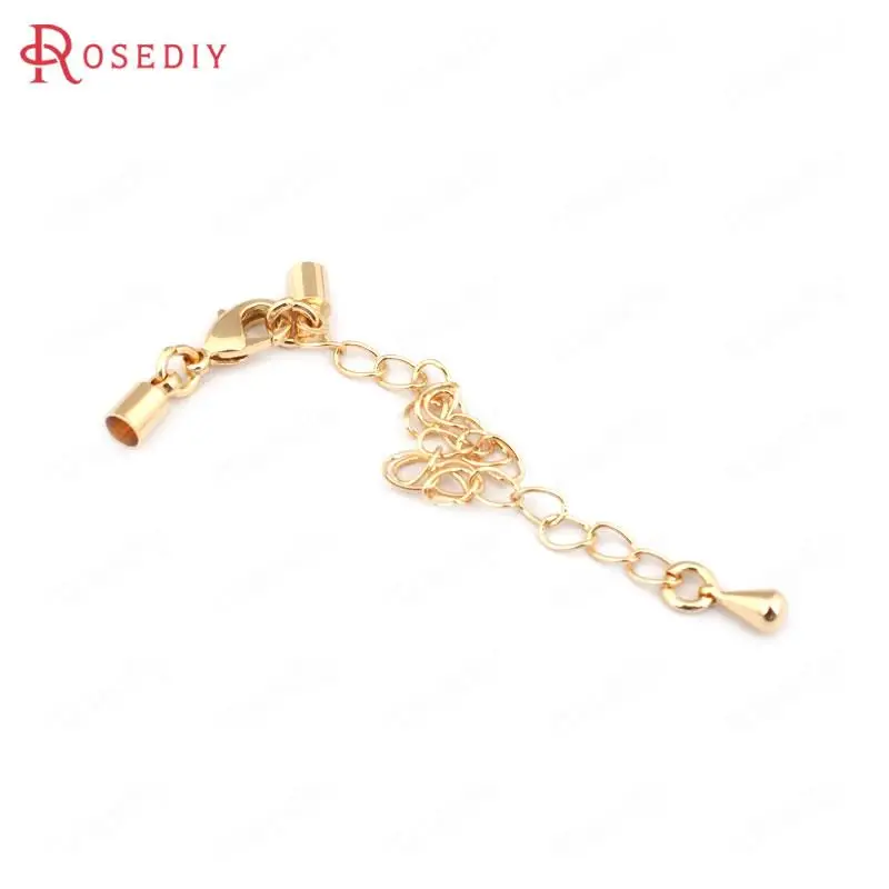 

Ожерелье из латуни, 24 к, с застежками-карабинами, фурнитура для изготовления ювелирных изделий, 6 комплектов