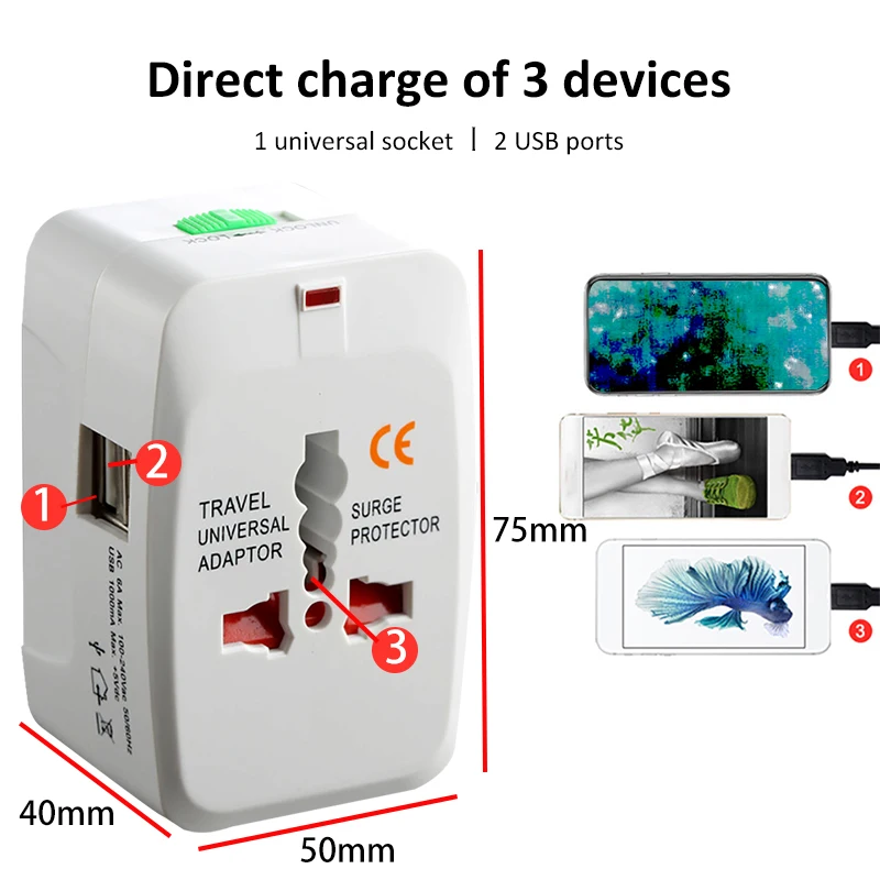 Универсальное дорожное зарядное устройство AC Power Stecke для samsung Huawei автомобильное