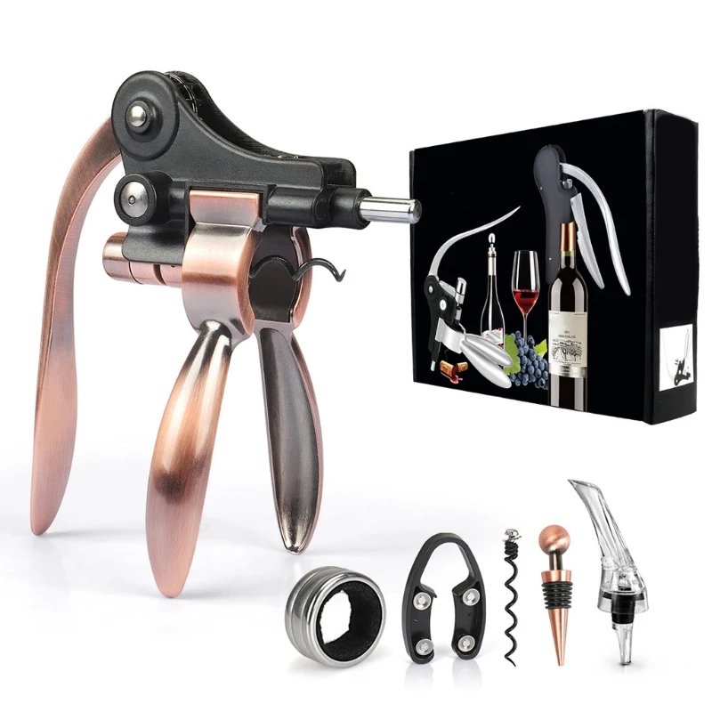 

Bronze Rabbit Wine Opener Corkscrew Set With Foil Cutter Stopper Corkscrew Grade