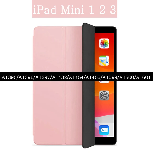 Rose Red Стенд флип чехол для Apple Ipad Mini 1 2 3 4 5 7,9 дюймов A2124 A2125 A2126 из искусственной кожи на магните чехол с автоматическим включением и/Sleep(Пробуждение/спящий режим) Smart Cover - Цвет: Rose Red