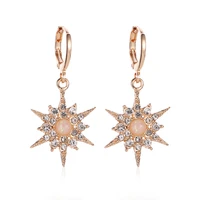 new stylish minimalism geometric sunflower exaggerated women earrings aesthetic accesories zirconia pendant jewelry for girls