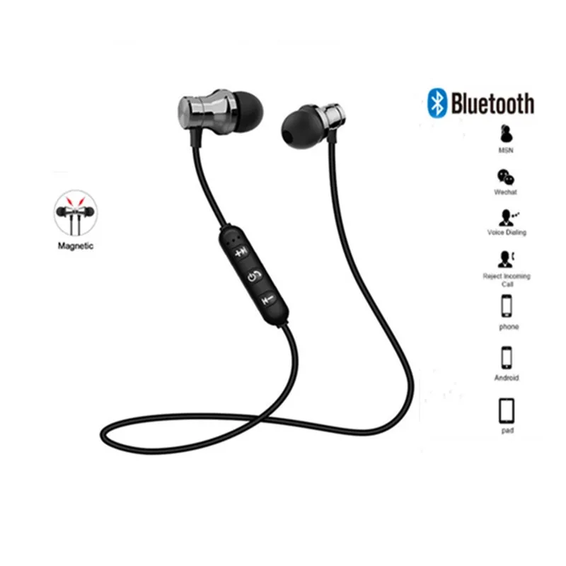 Магнитные аттракционы Bluetooth наушники гарнитура Sweatproof спортивные наушники с кабелем Молодежные наушники Встроенный микрофон беспроводные наушники
