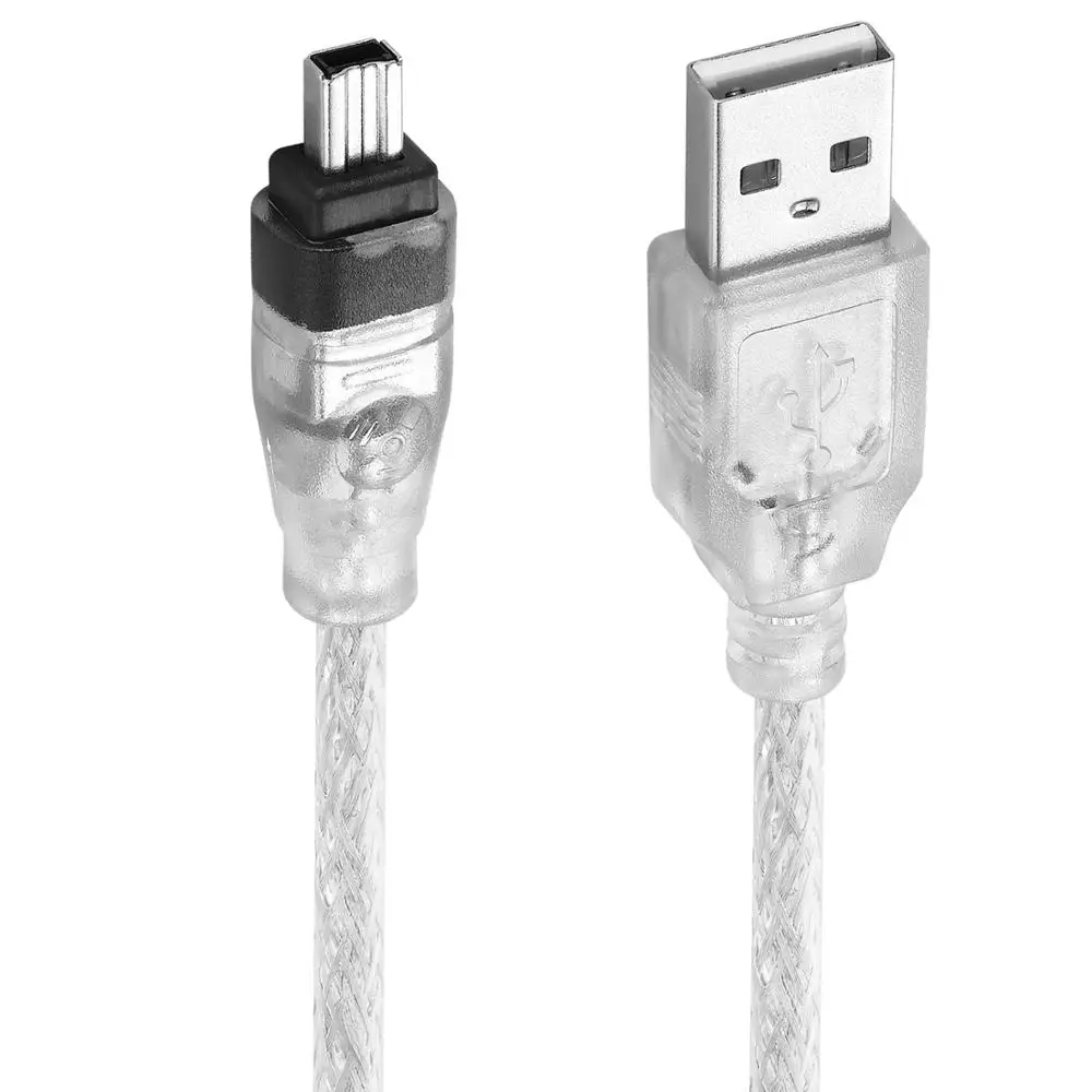 Bochara 1 5 м 5ft USB2.0 мужчина к 4Pin Firewire IEEE1394 Мужской кабель Фольга + Плетеный