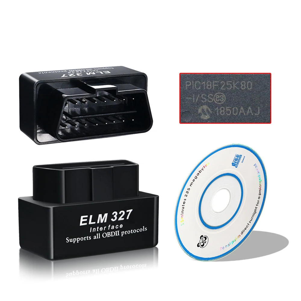 

10pcs/Lot OBDII Scanner ELM327 V1.5 PIC18F25K80 Bluetooth-Compatible obd 2 Car Diagnostic Tool For Android PC V1.5 Code Reader